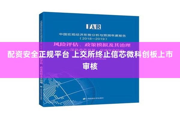 配资安全正规平台 上交所终止信芯微科创板上市审核