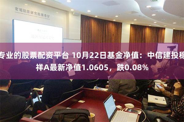 专业的股票配资平台 10月22日基金净值：中信建投稳祥A最新净值1.0605，跌0.08%