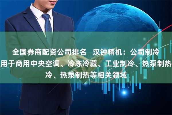 全国券商配资公司排名   汉钟精机：公司制冷产品广泛应用于商用中央空调、冷冻冷藏、工业制冷、热泵制热等相关领域